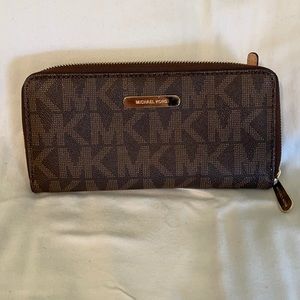 Michael Kors Brown MK print wallet